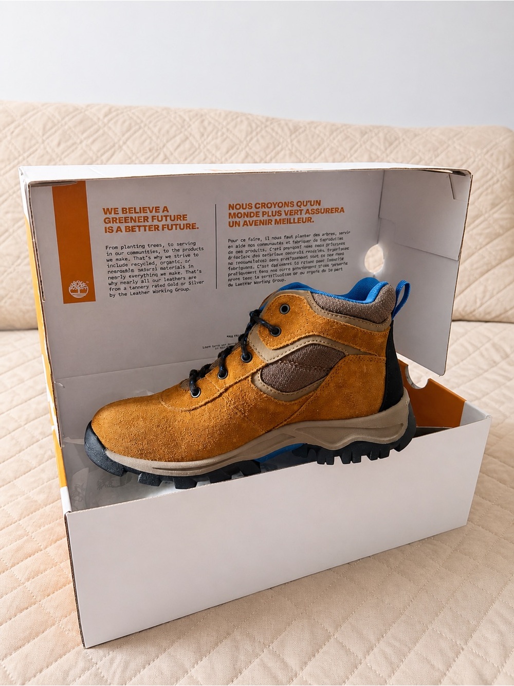 Kids' Timberland Mt. Maddsen Brown Suede Hiking Boot size 3
